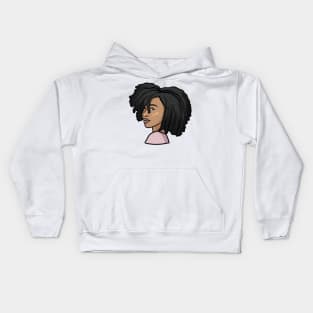 Black Woman Natural Hair Profile Kids Hoodie